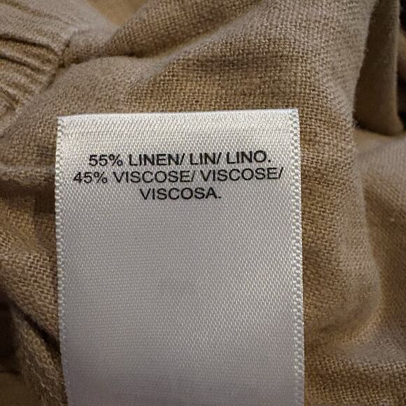 Lucky Brand Beige Linen Blend Pants Pull On Drawstring Womens Size Medium (1783) - Picture 5 of 6